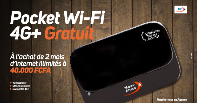 Recevez gratuitement un pocket Wifi 4G - Moov Africa Bénin